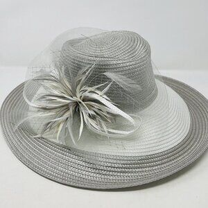 Bellissima Millinery Collection Womens OS‎ Two-Tone Wide-Brim Derby Hat $98 150